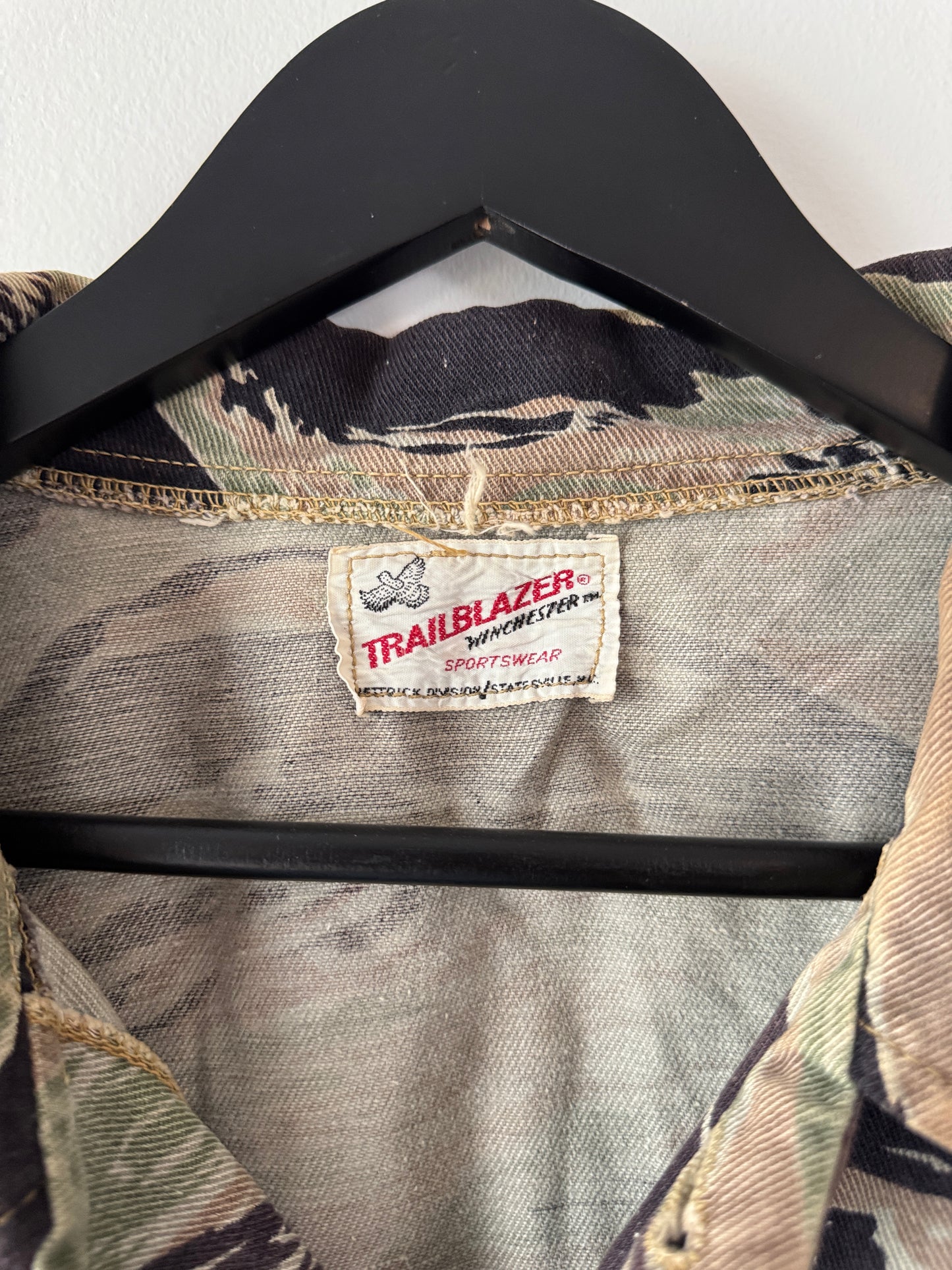 1970s Faded "Trailblazer" Tiger Stripe Camo Jacket (XL)