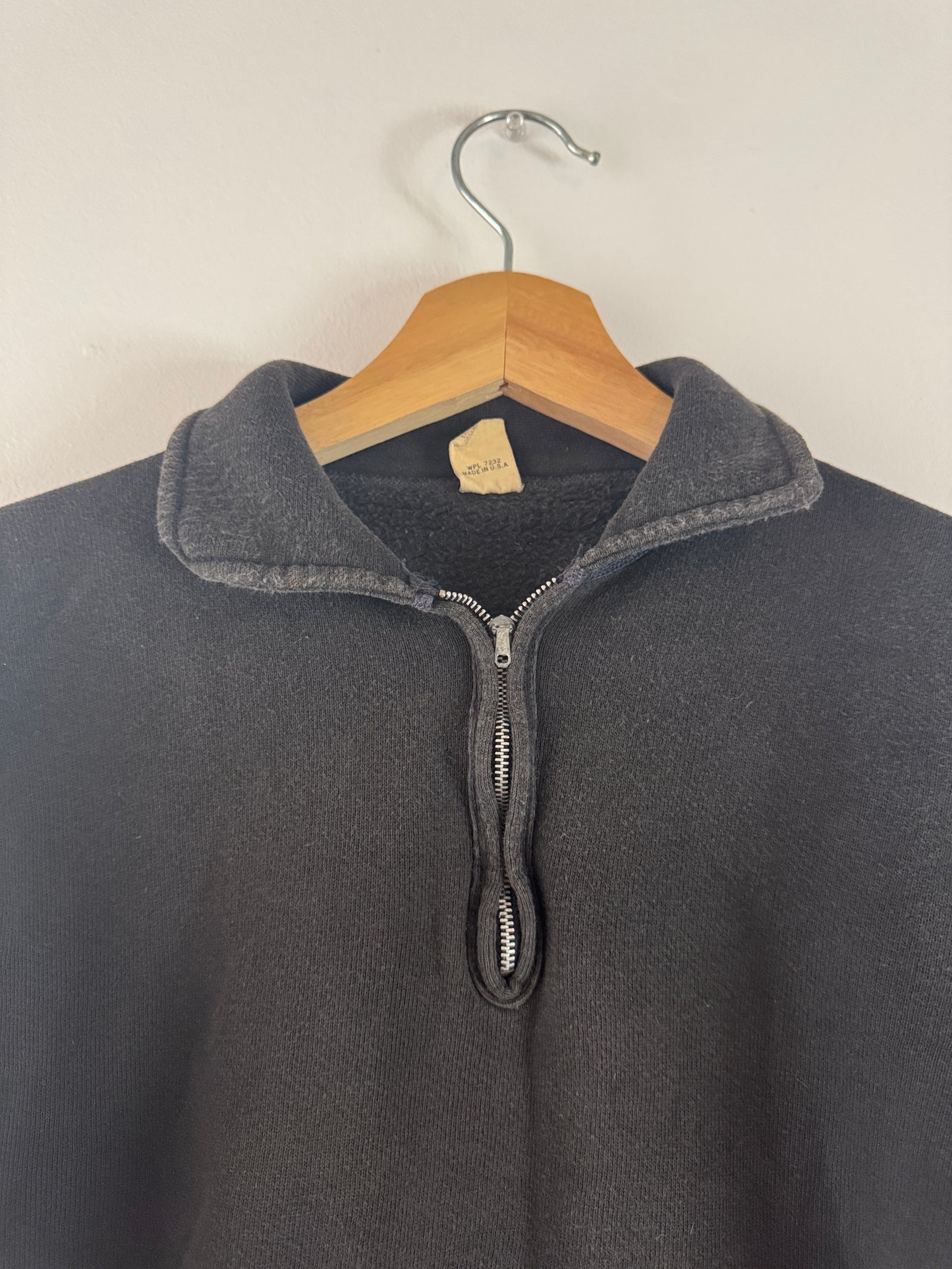 1960s Sportswear Black Zip up Sweatshirt (M)