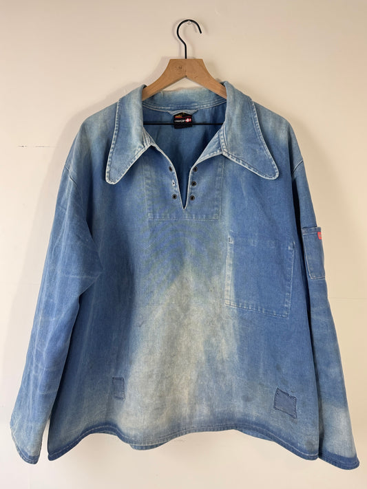 Vintage "Kansas Sanfor" French Faded Blue Smock (XXL)