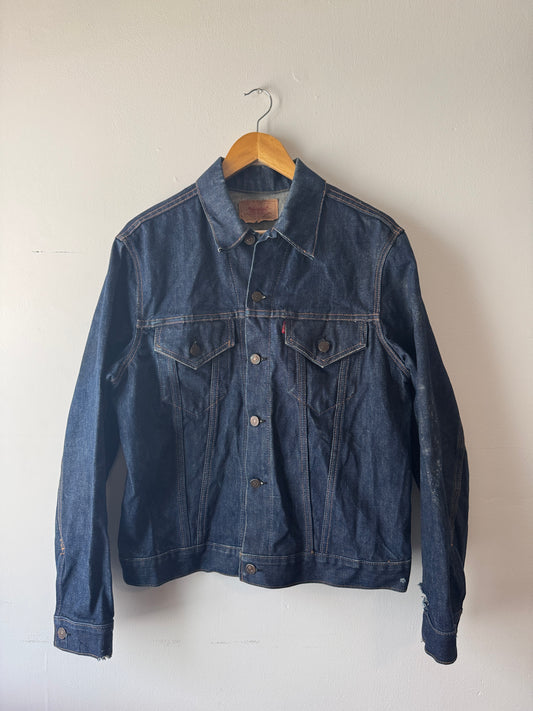 1970s BIG E Levi's Type 3 Dark Denim Jacket (L)