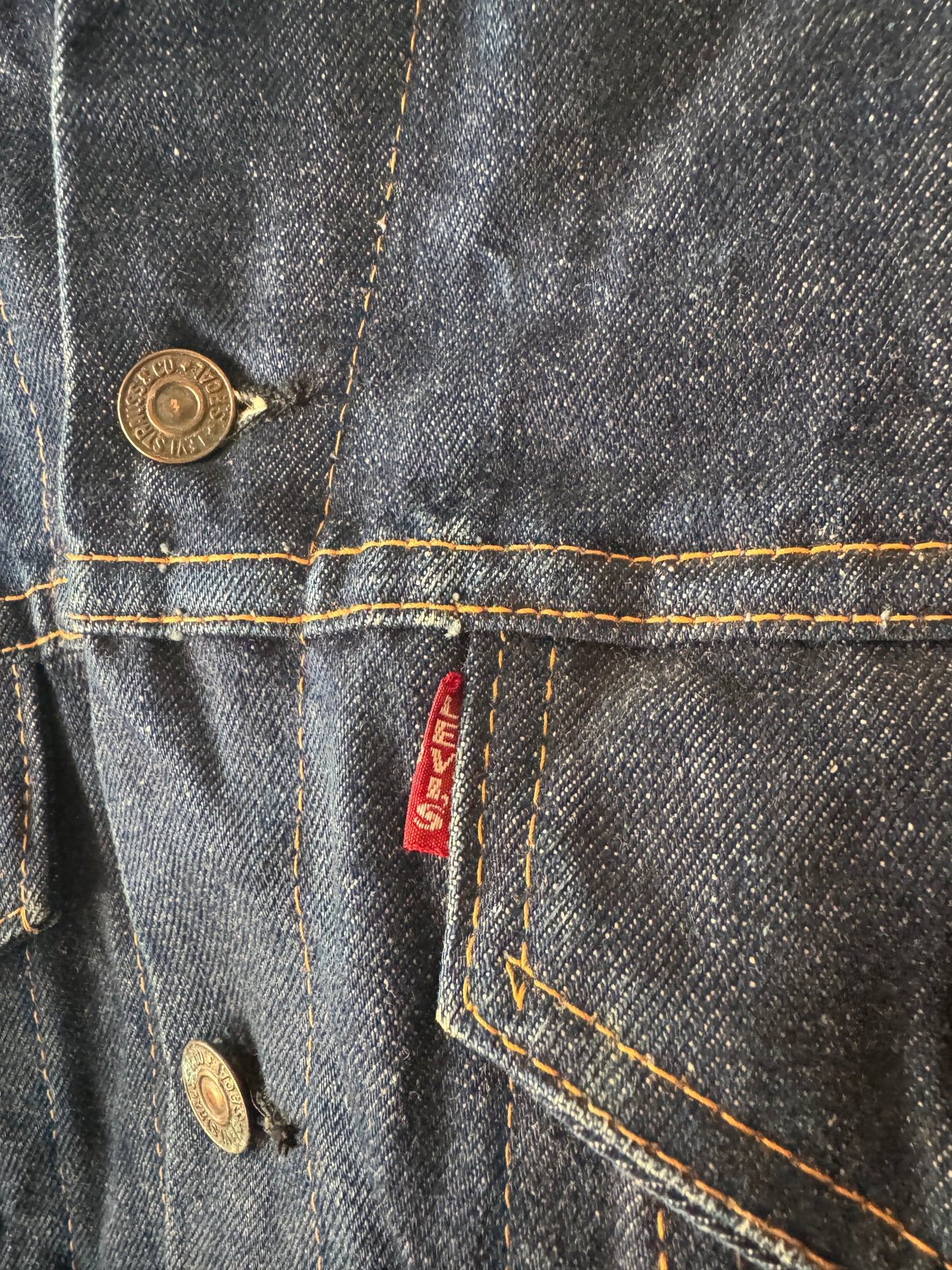 1970s BIG E Levi's Type 3 Dark Denim Jacket (L)
