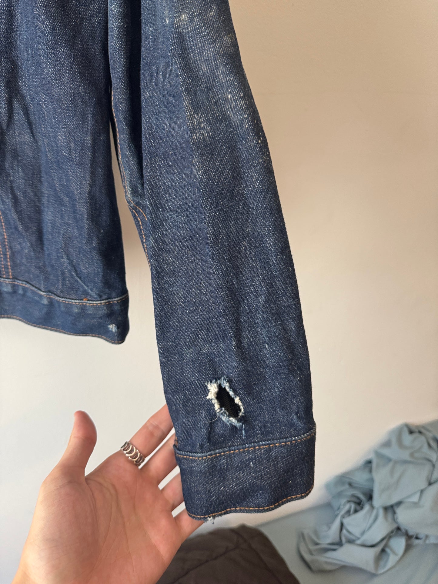 1970s BIG E Levi's Type 3 Dark Denim Jacket (L)