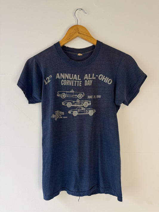 1981 Corvette Day Faded Navy Tee (S)