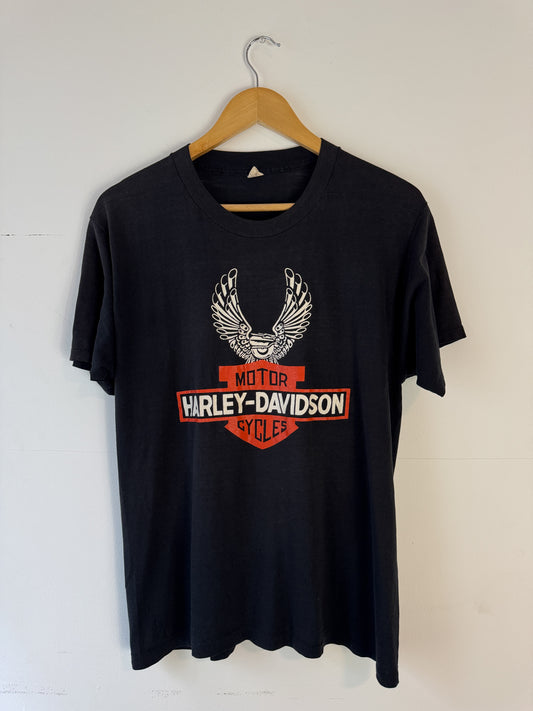 1980s Harley Davidson "Bootleg" Black Tee (L)