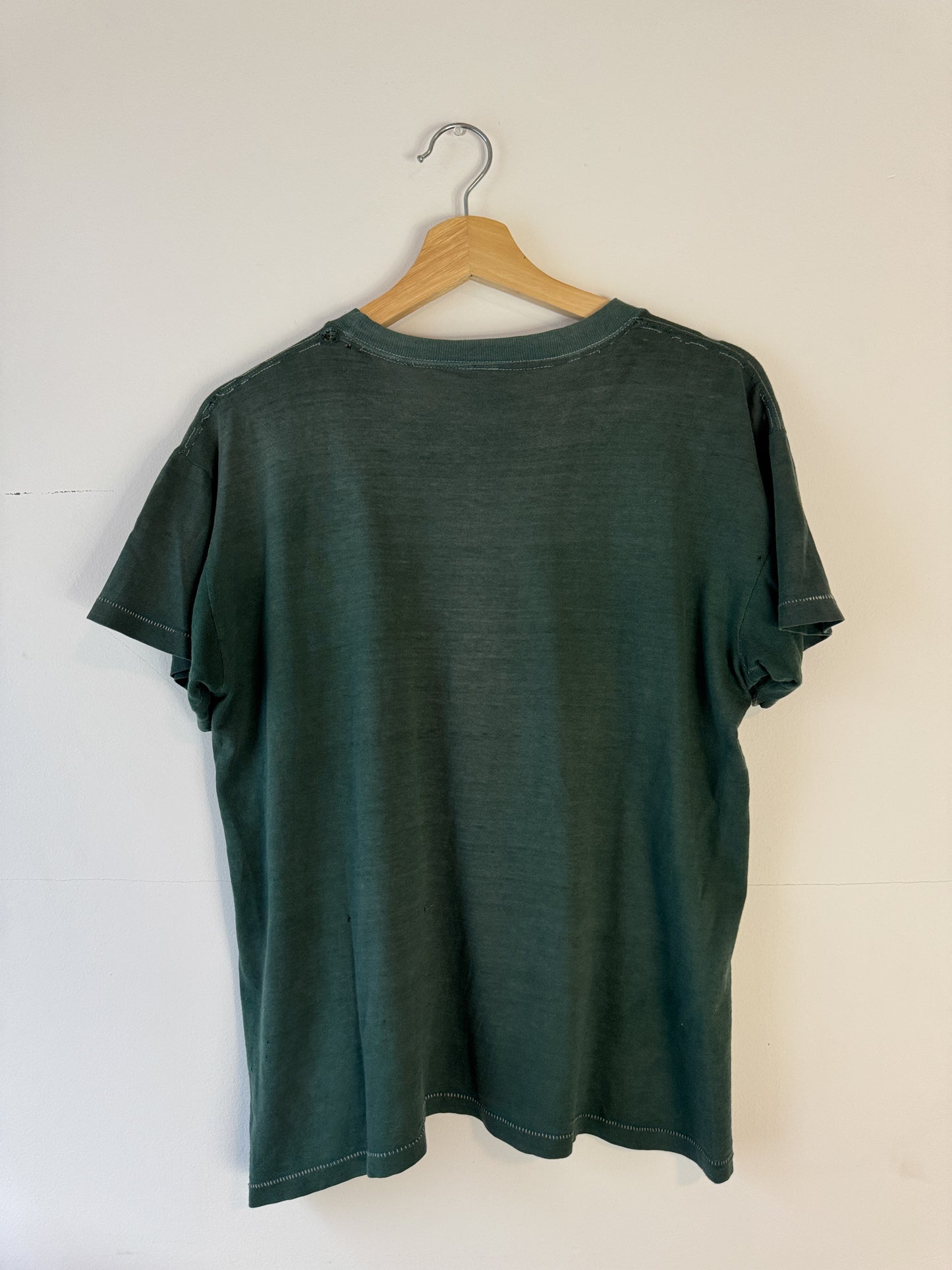 1960s Pennleigh Thrashed + Faded Green Pocket Tee (L)