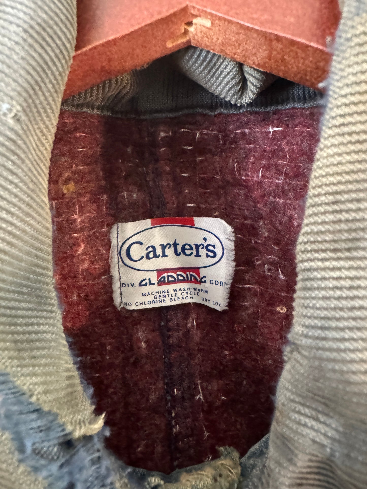 1970s Thrashed Carters Blanket Lined Denim Chore Coat (L/XL)