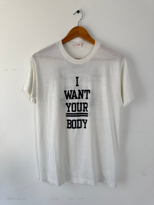 80s BVD "I Want Your Body" Auto Body Tee (L)