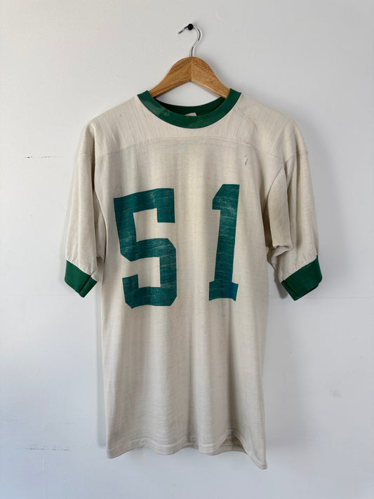 60s Pro Knitwear Green + White "51" Durene Jersey (M)