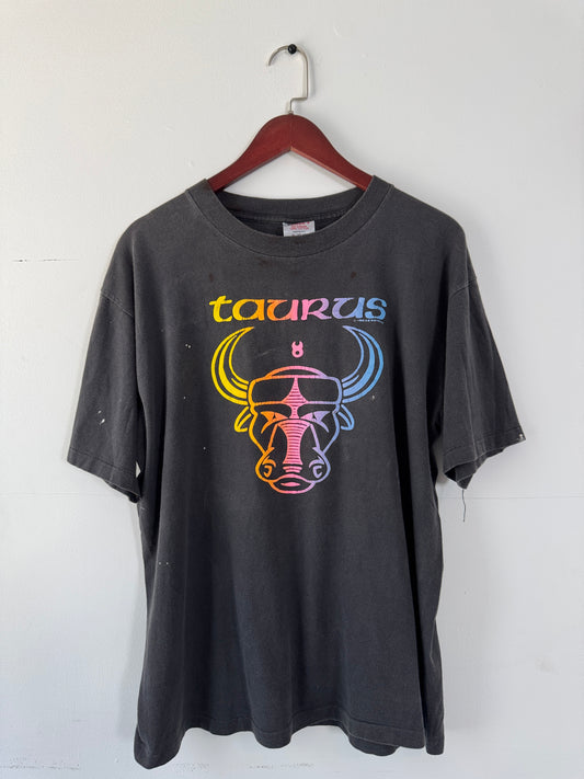 90s Taurus Zodiac Sign Black Tee (XL)