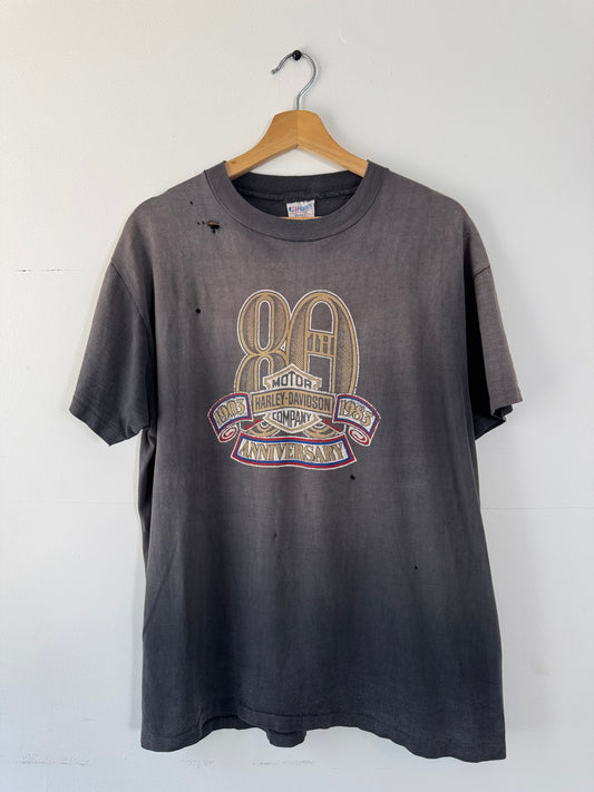 1985 Harley Anniversary Faded Black Tee (XL)