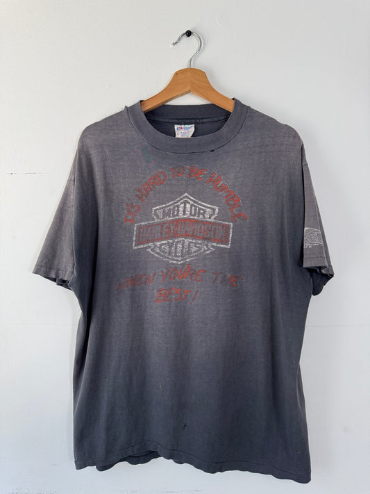 80s Harley "It's Hard To Be Humble" Faded Black Tee (XL)
