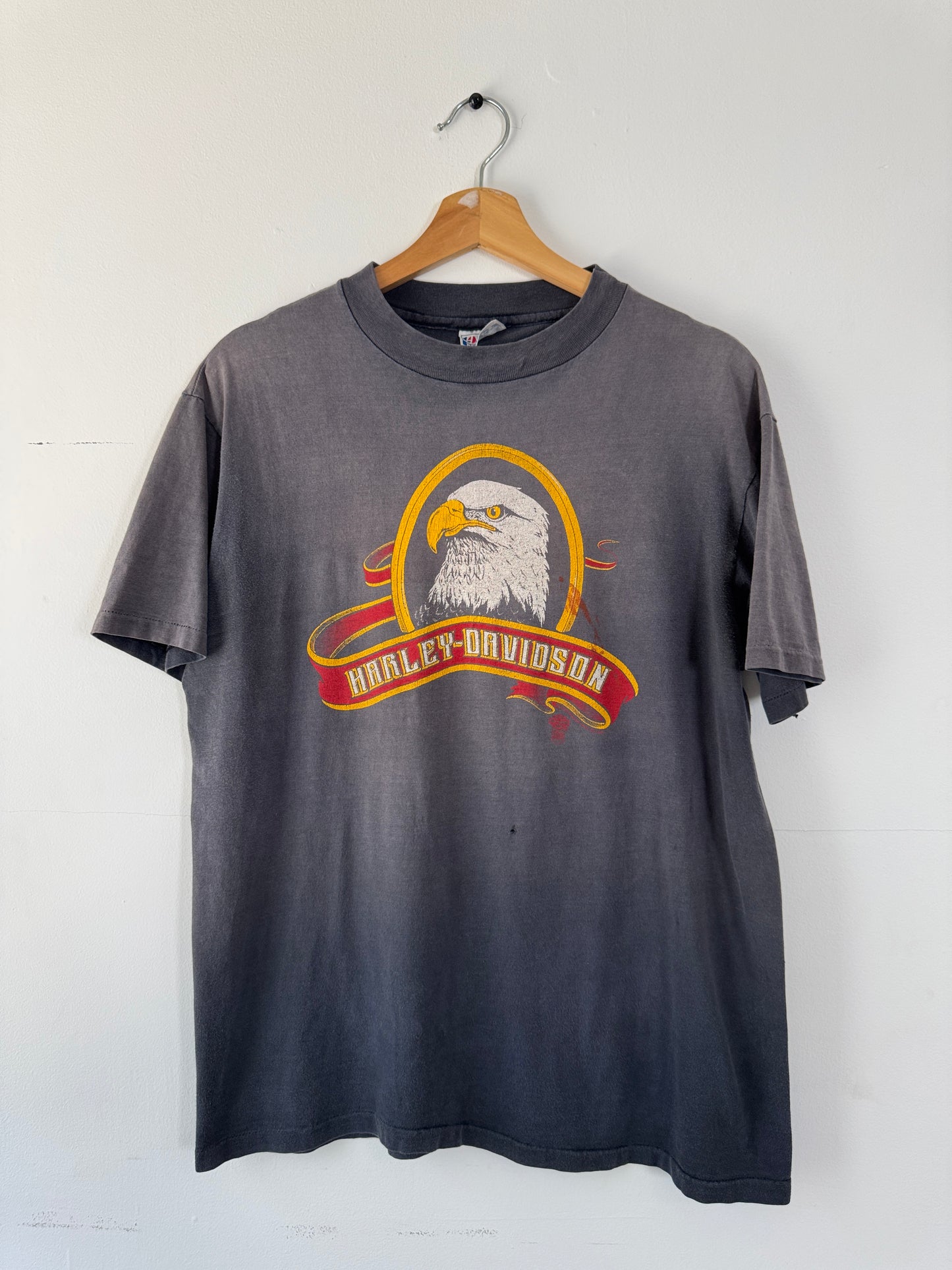 1983 Haley Davidson Eagle "Flagstaff Arizona" Faded Black Tee (L)