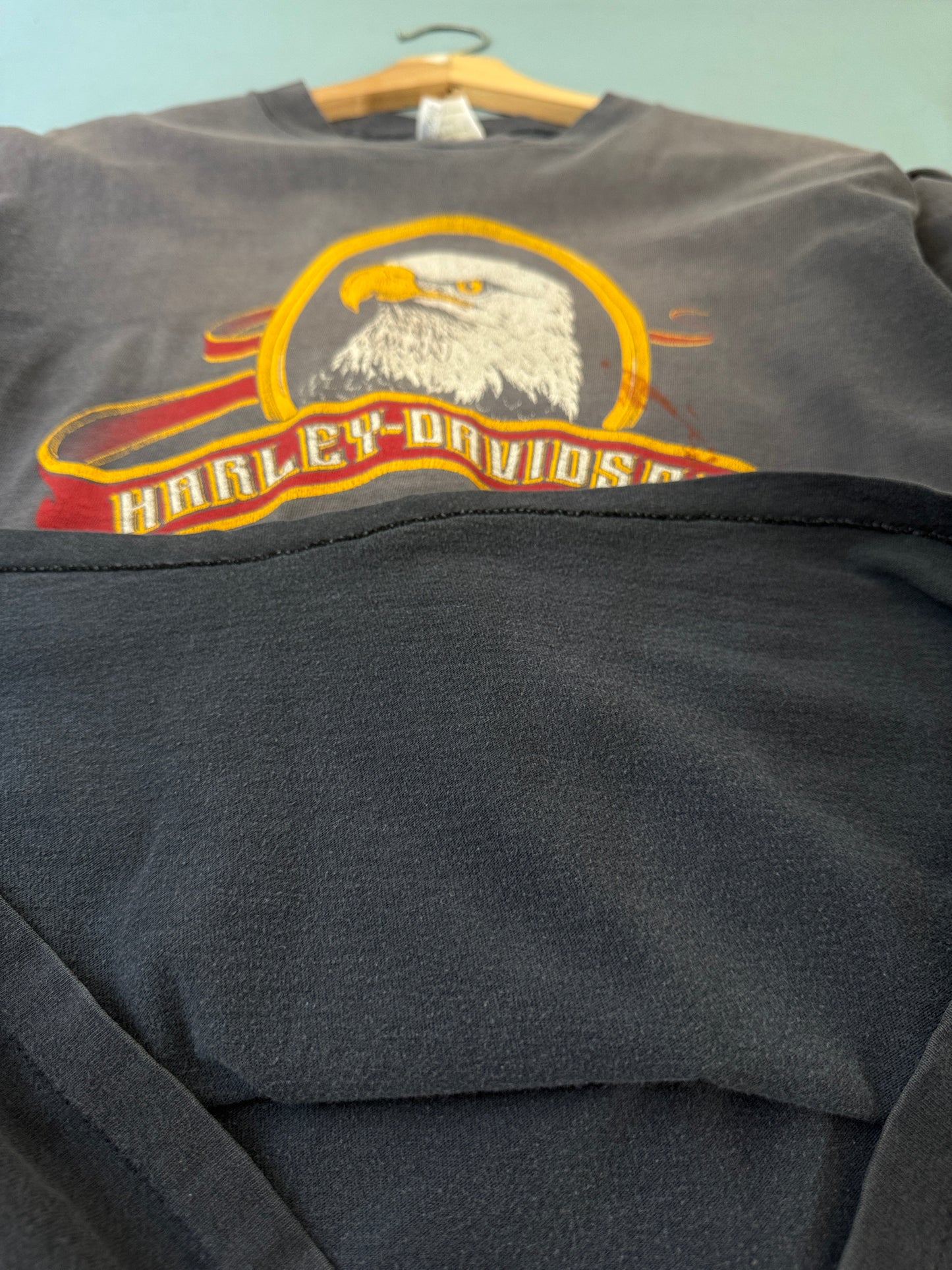 1983 Haley Davidson Eagle "Flagstaff Arizona" Faded Black Tee (L)