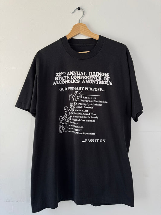 90s Alcoholics Anonymous Conference Black Tee (XL)