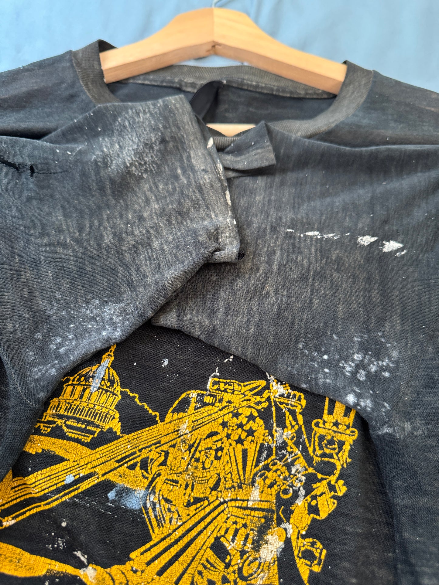 80s Extremely Thin Harley Davidson Black Tee (L)