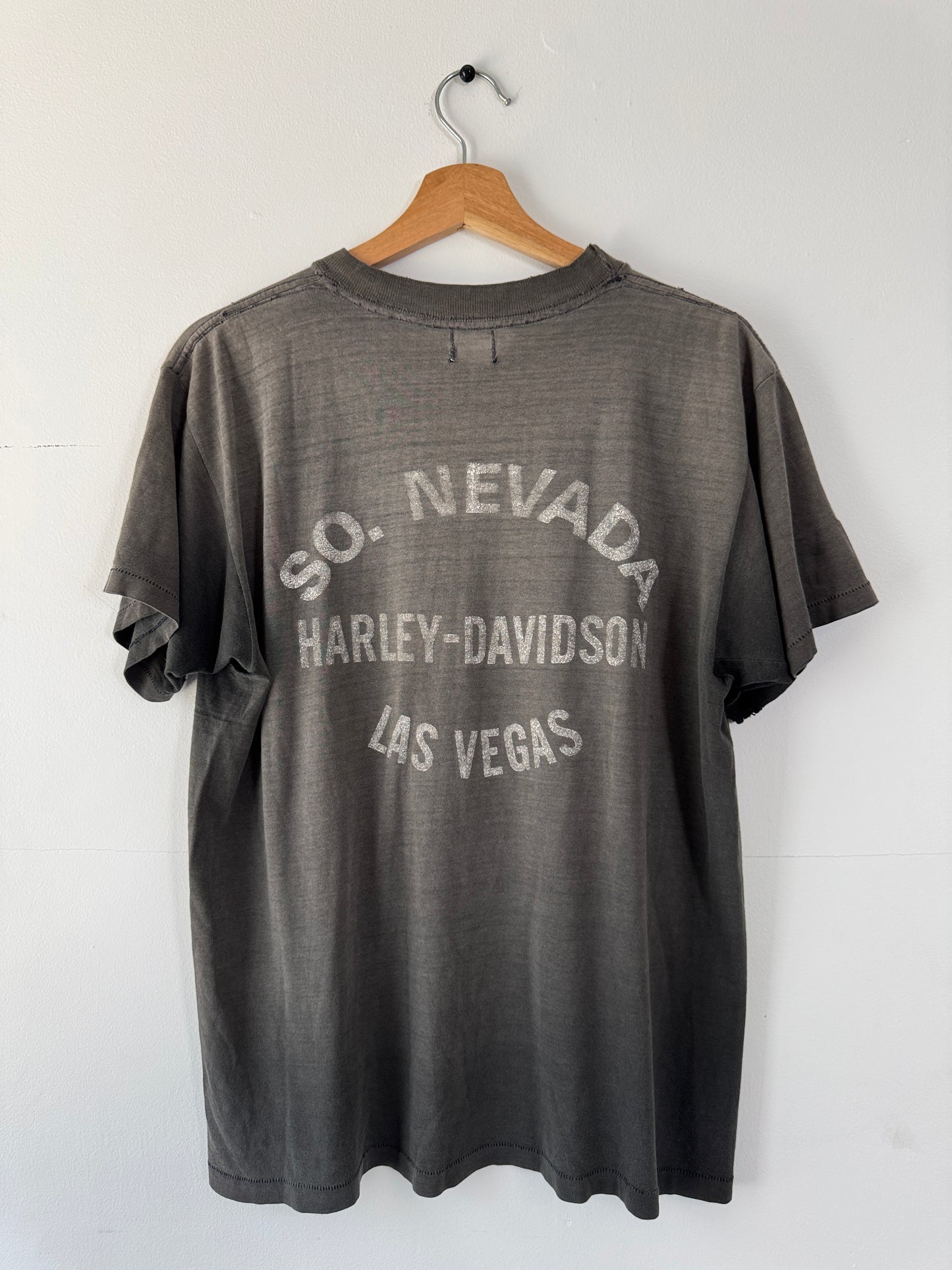 1978 Harley Davidson "Las Vegas Nevada" Faded Black Tee (L)