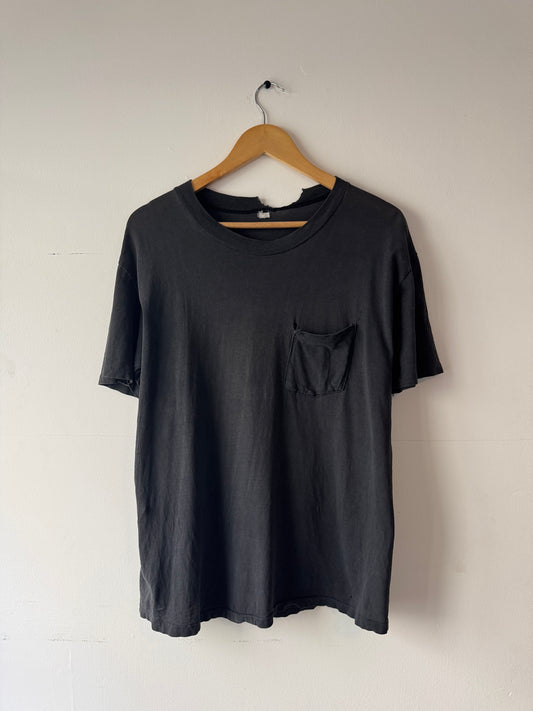70s Black "Establishment MC" Pocket Tee (XL)