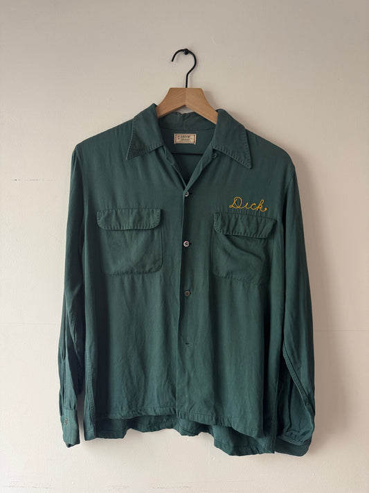 1950s Arrow Green Gab Chainstitch Shirt (L)