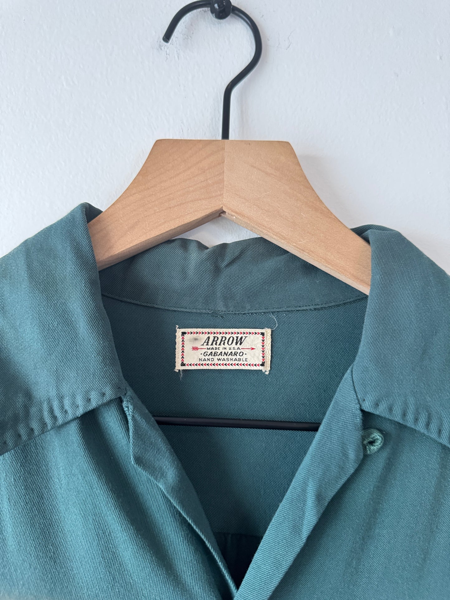1950s Arrow Green Gab Chainstitch Shirt (L)