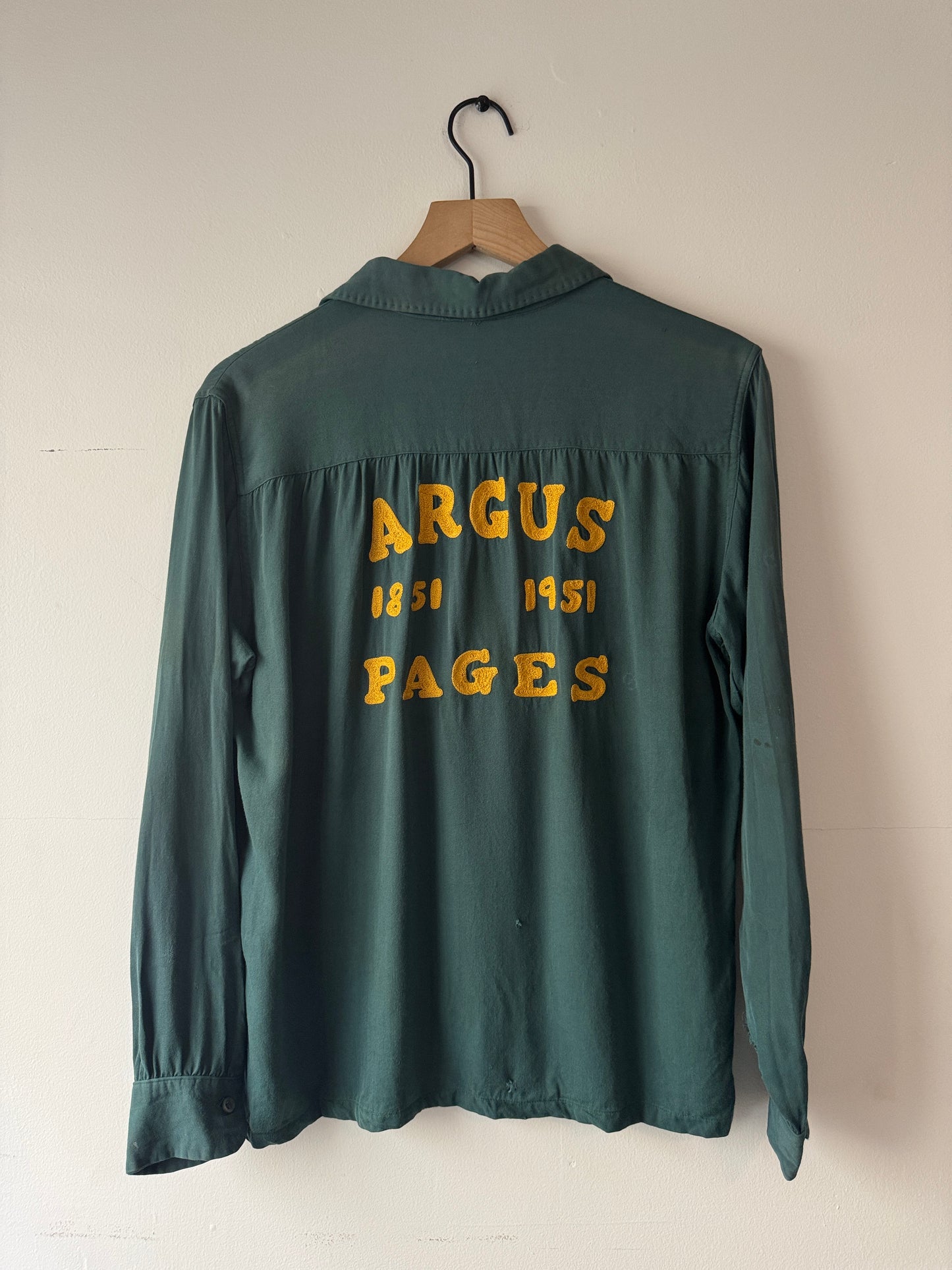 1950s Arrow Green Gab Chainstitch Shirt (L)