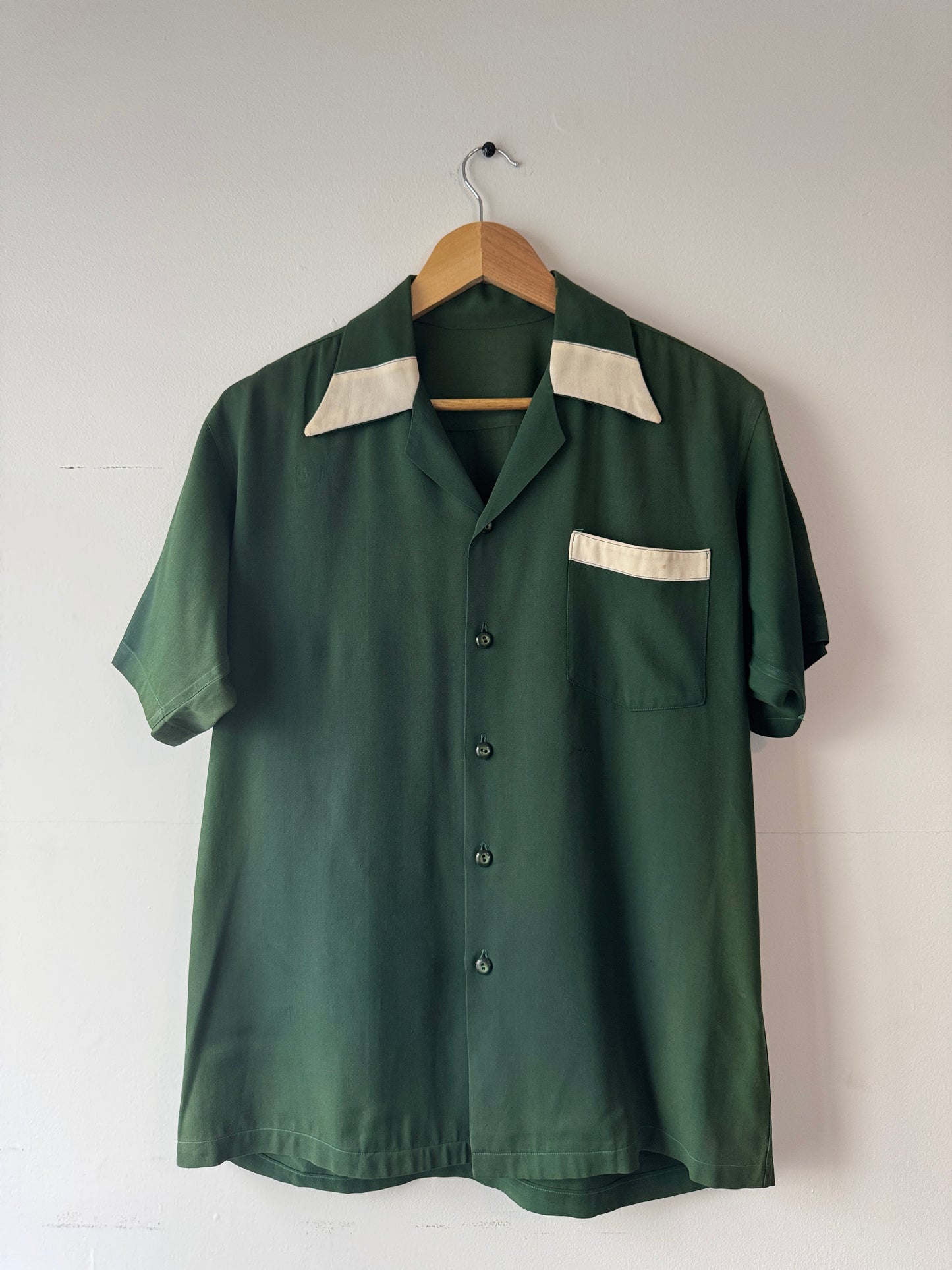 1950s "Speed Shop" Flock Print Shirt (L)