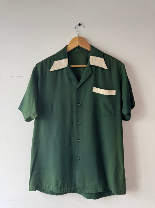 1950s "Speed Shop" Flock Print Shirt (L)