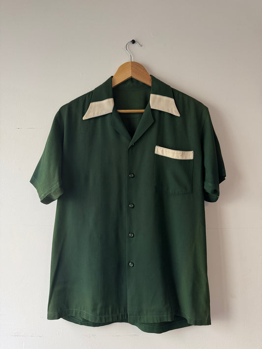 1950s "Speed Shop" Flock Print Shirt (L)