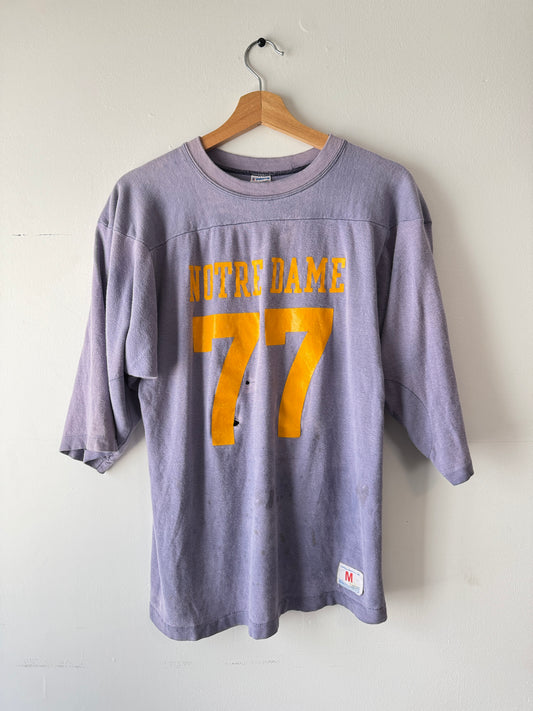 70s Champion Notre Dame Extremely Faded Cotton Jersey (M)