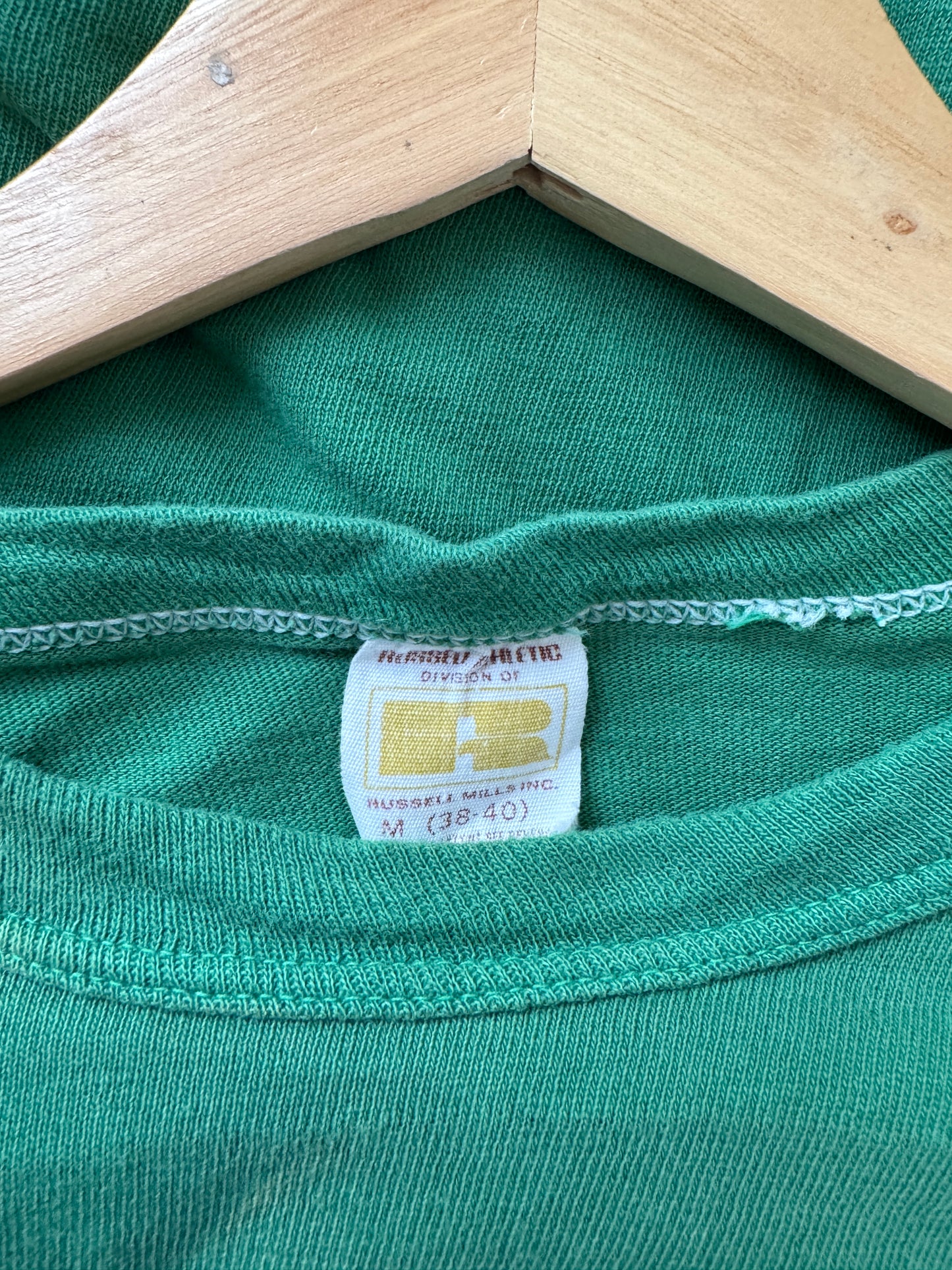 70s Russell Green Faded "Radar" Tee (M)