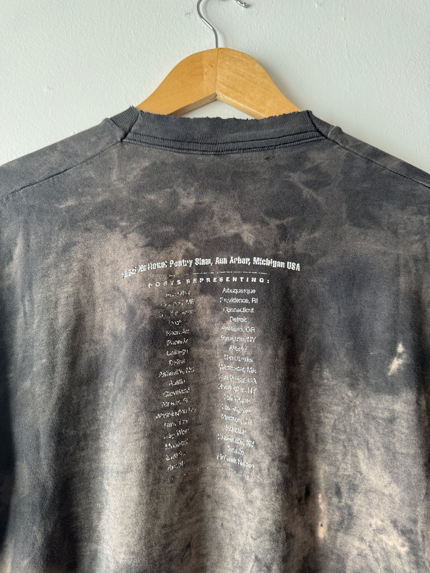 1995 National Poetry Slam Extremely Faded + Thrashed Black Tee (L)