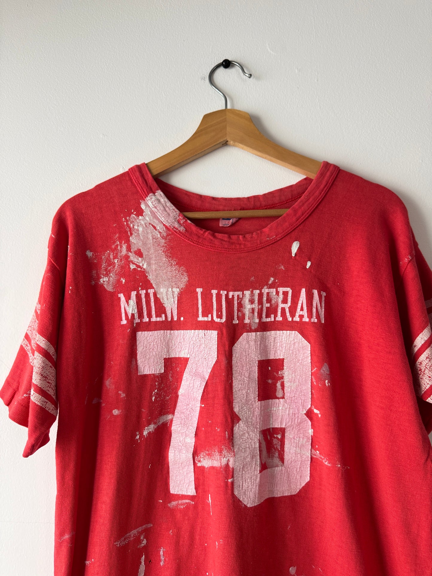 70s Champion Blue Bar MILW University Cotton Football Jersey (L)