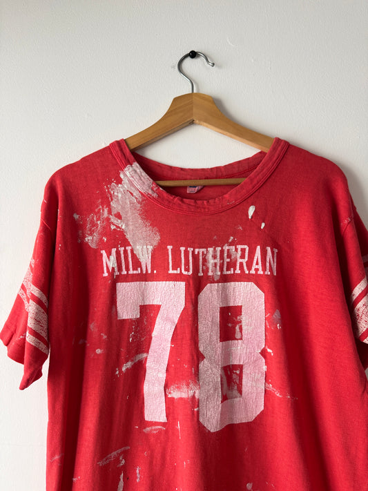 70s Champion Blue Bar MILW University Cotton Football Jersey (L)