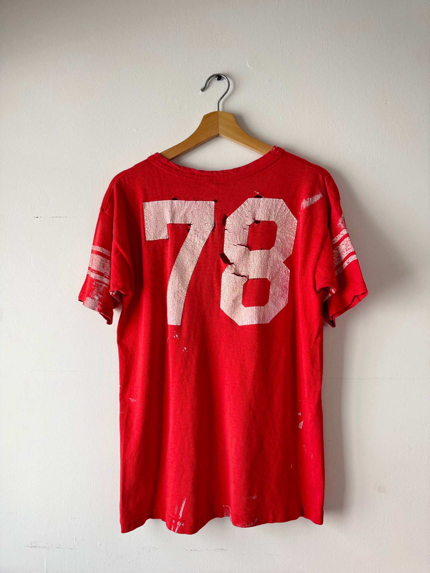 70s Champion Blue Bar MILW University Cotton Football Jersey (L)