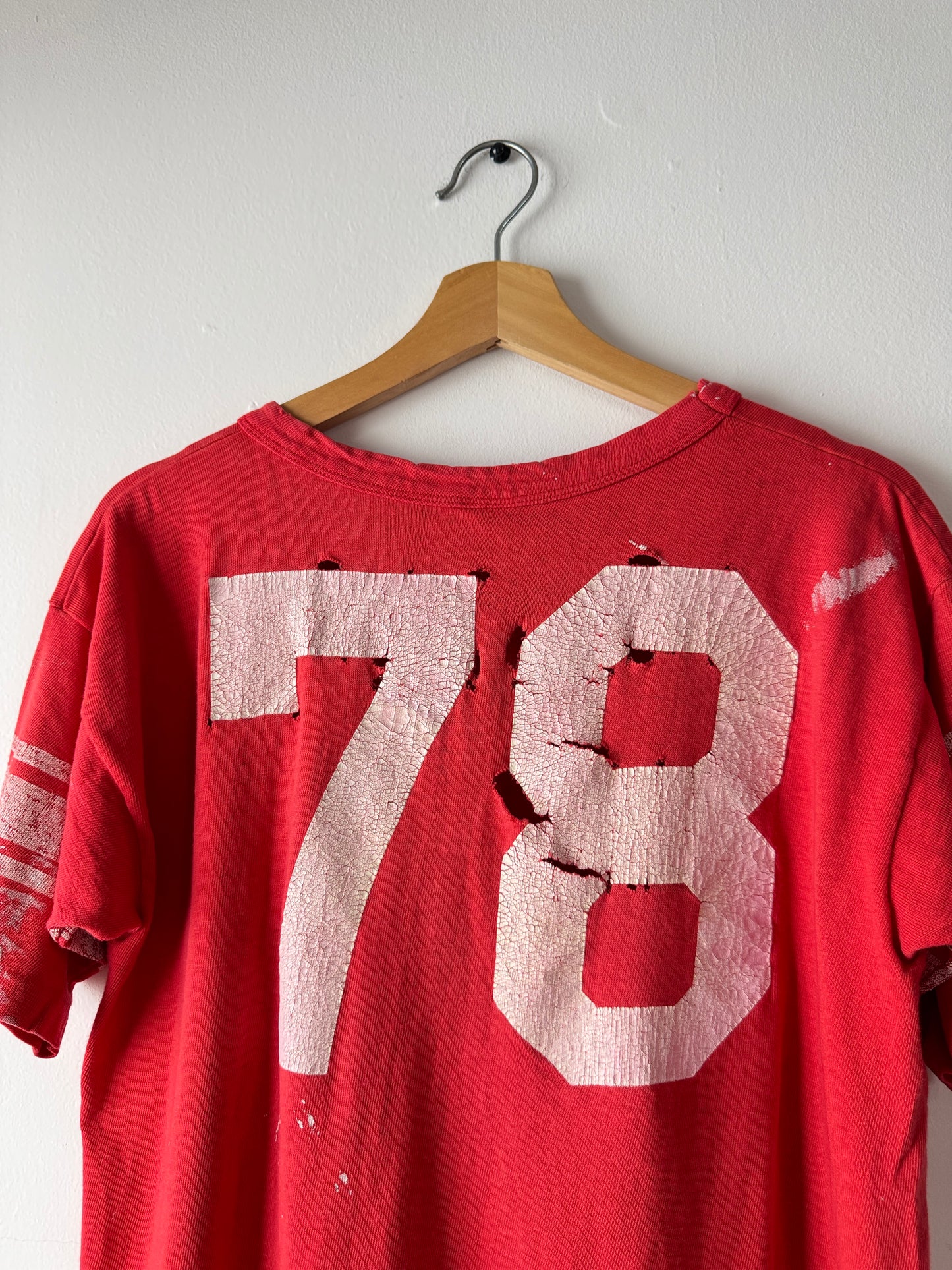 70s Champion Blue Bar MILW University Cotton Football Jersey (L)