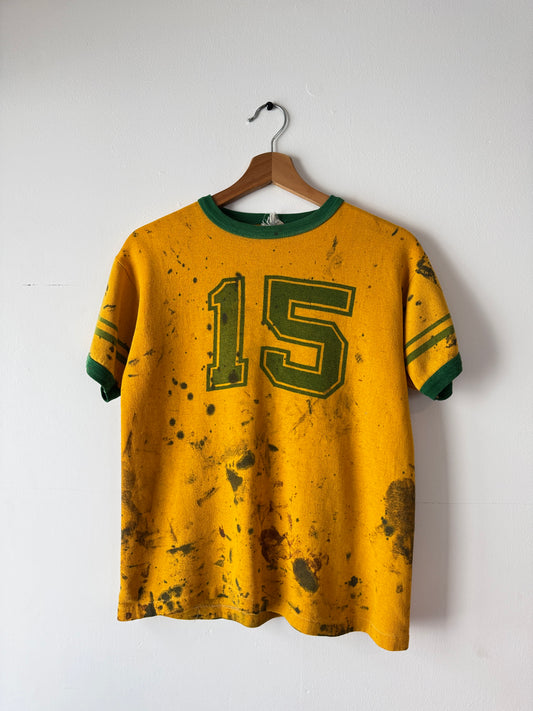 60s/70s Thrashed + Painted Football Jersey Shirt (M)