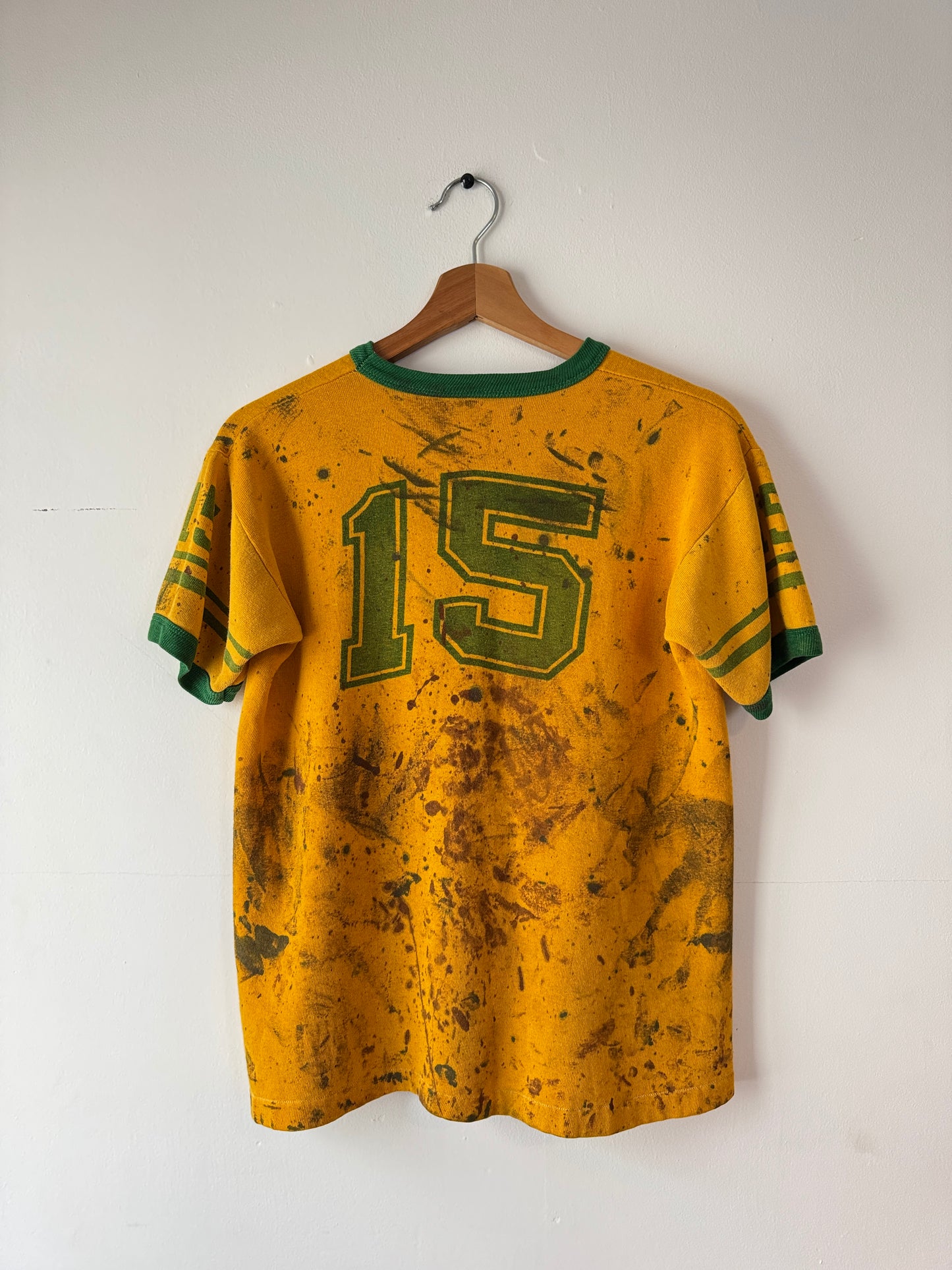 60s/70s Thrashed + Painted Football Jersey Shirt (M)
