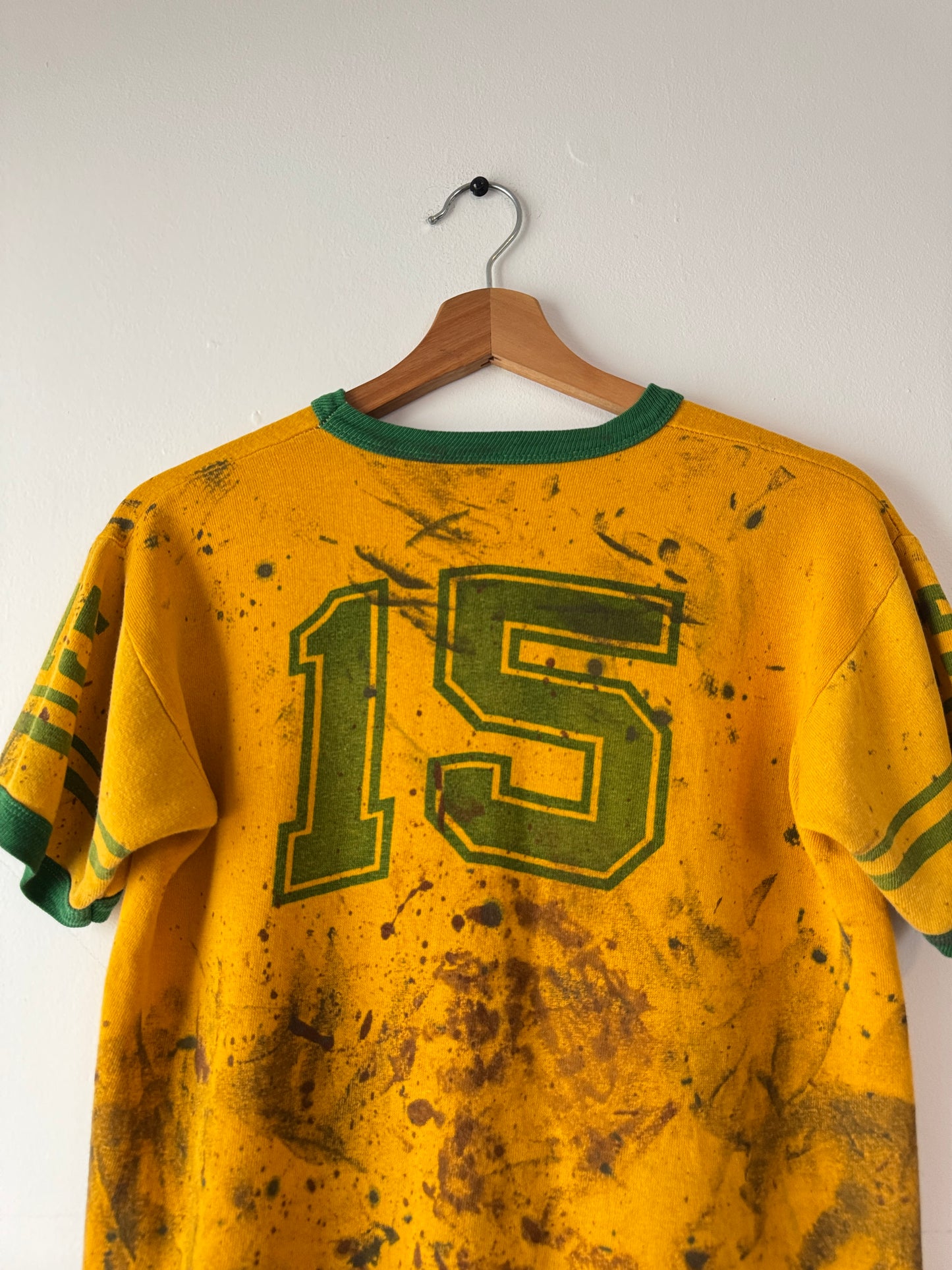 60s/70s Thrashed + Painted Football Jersey Shirt (M)