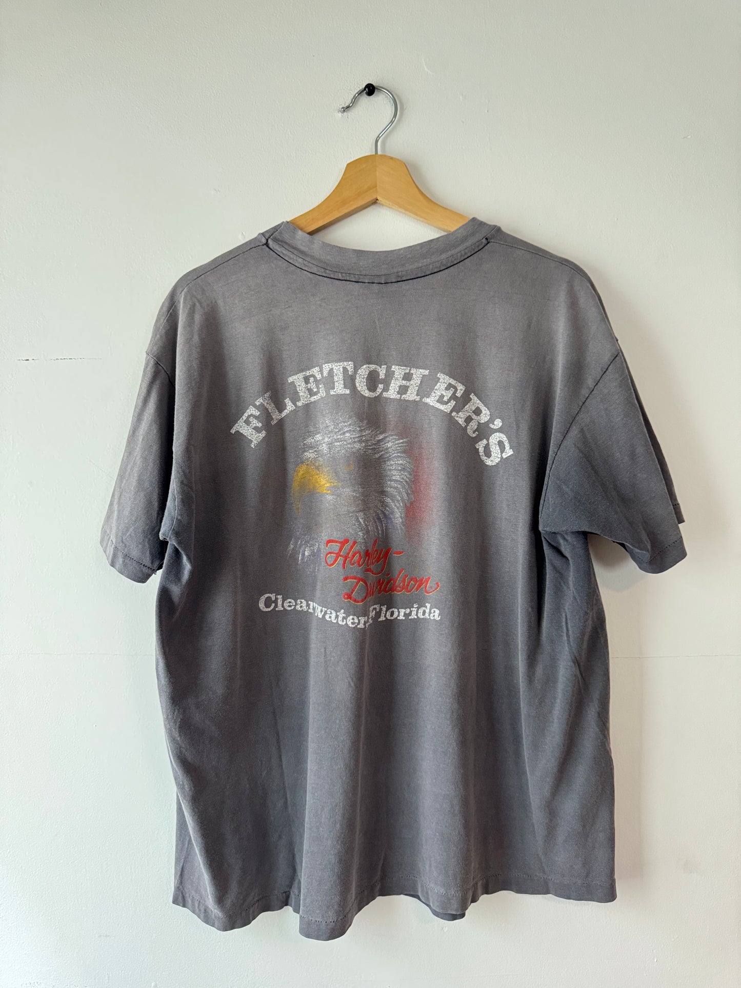 80s Harley Milwaukee Iron Faded Black Tee (XL)