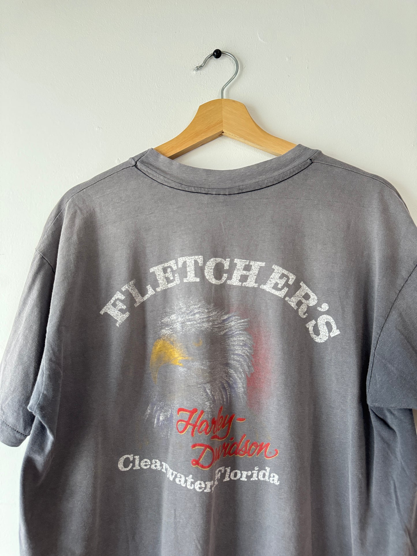 80s Harley Milwaukee Iron Faded Black Tee (XL)