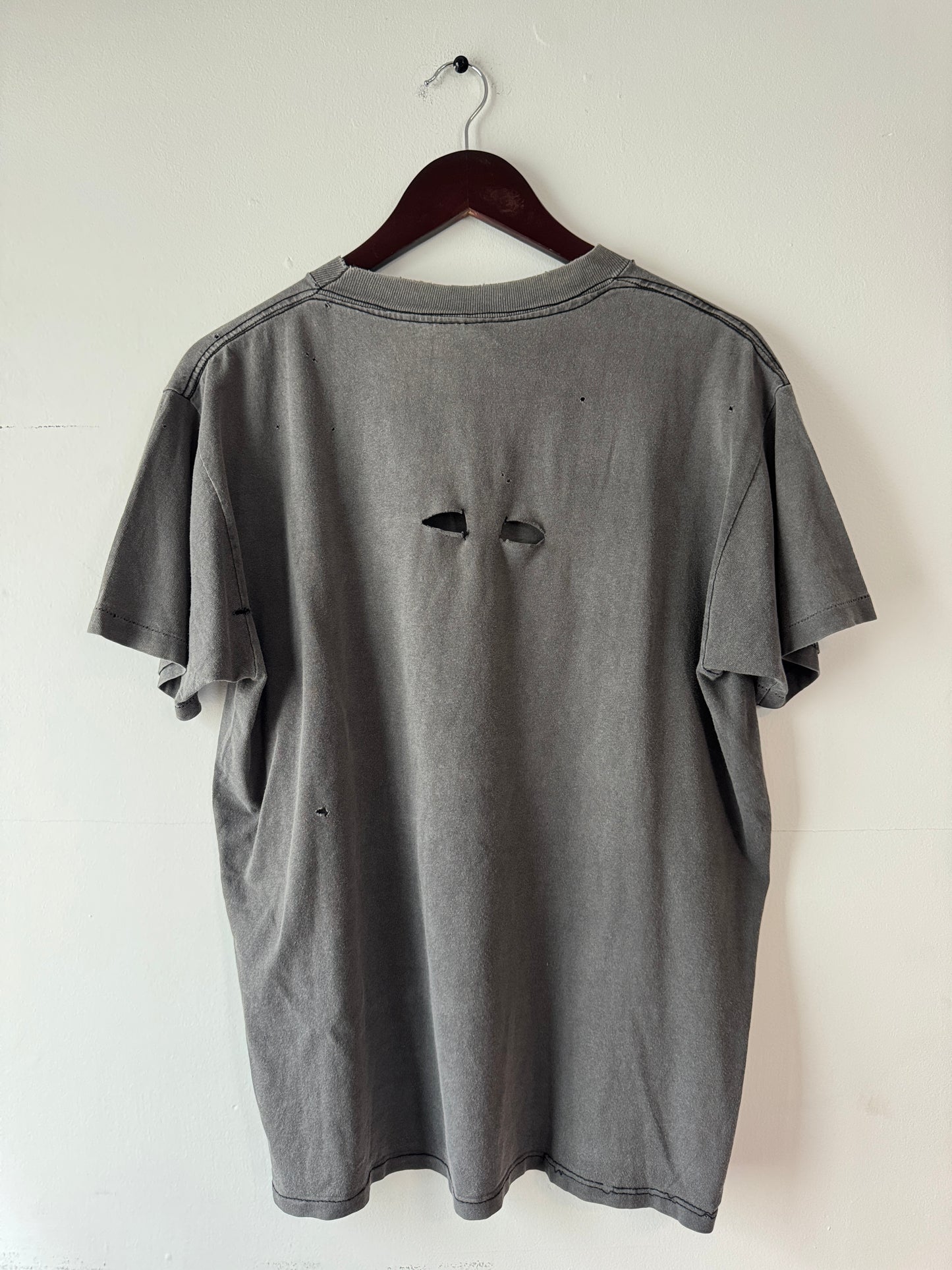 90s Wild Oats Smiley Faded Black Tee (L/XL)