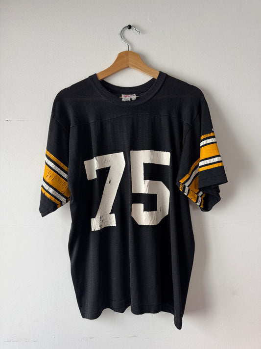 70s Black Durene Football Jersey (L)