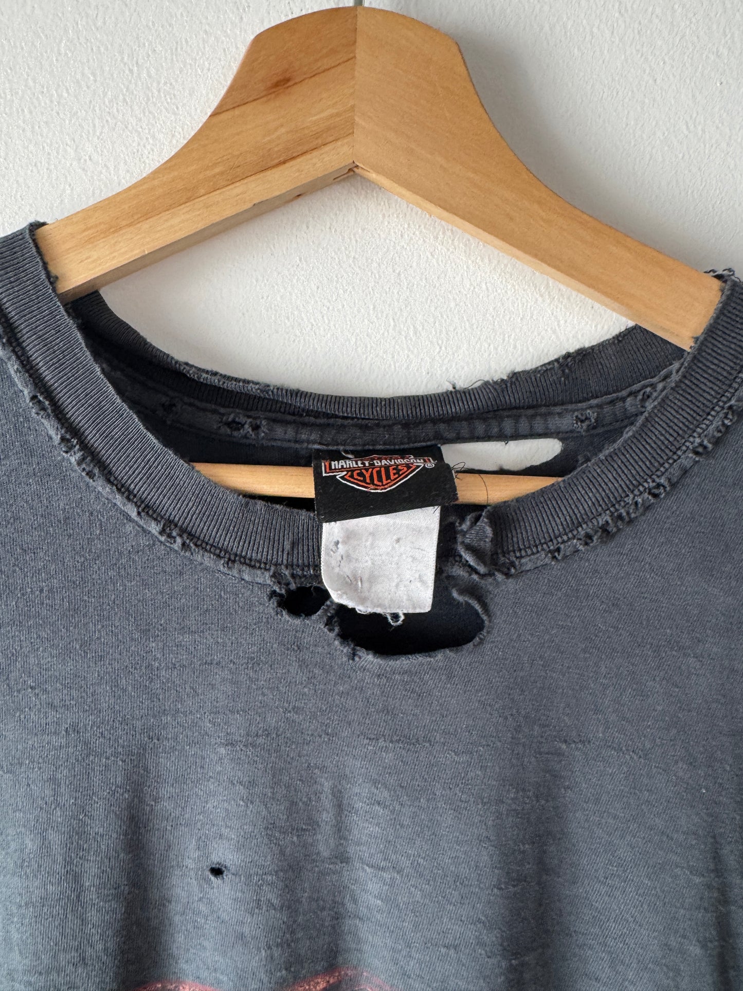 Y2K Thrashed + Faded Harley Davidson Tee (XXL)